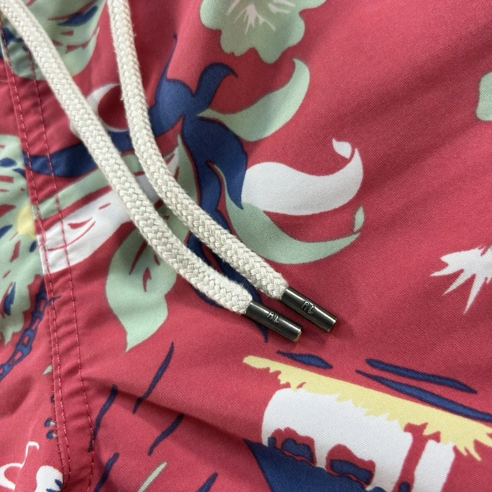 Polo Ralph Lauren Swim Trunks‎ Mens Large Red Floral Tropical Shorts Lined